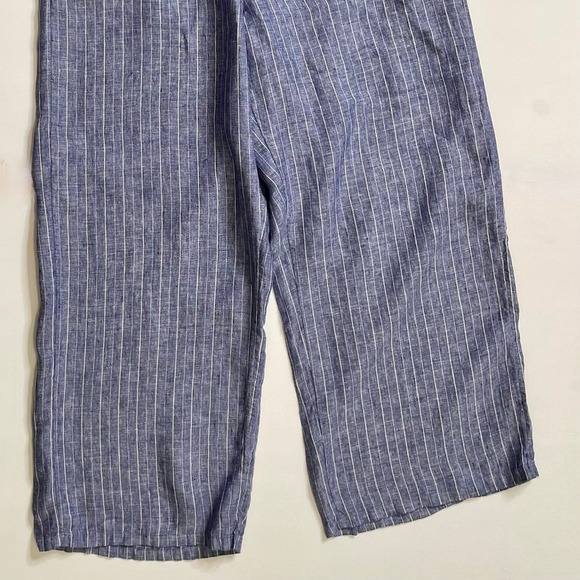 NEW!! J. CREW New Soliel Pants Striped Linen Blue & White Elastic Waist X-Large - Picture 5 of 15